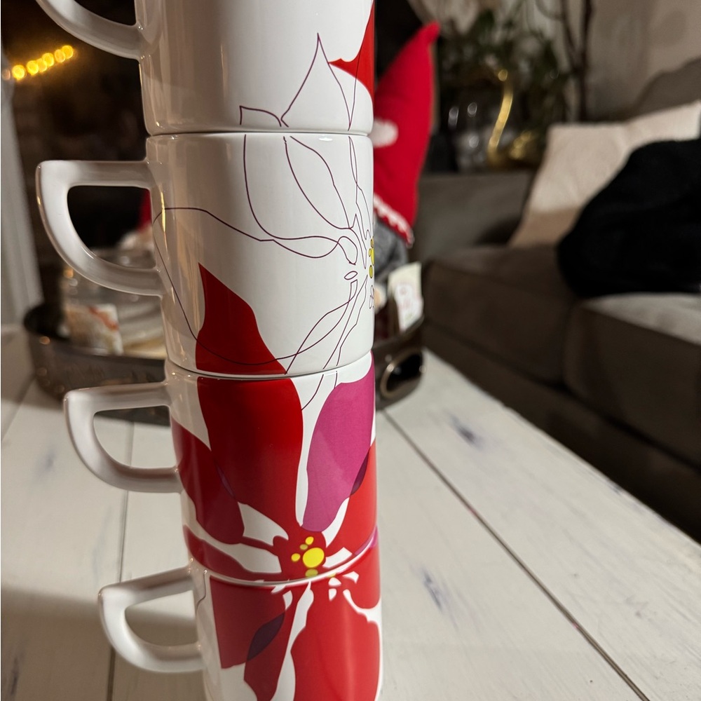 Department 56 stacking White Ceramic mugs